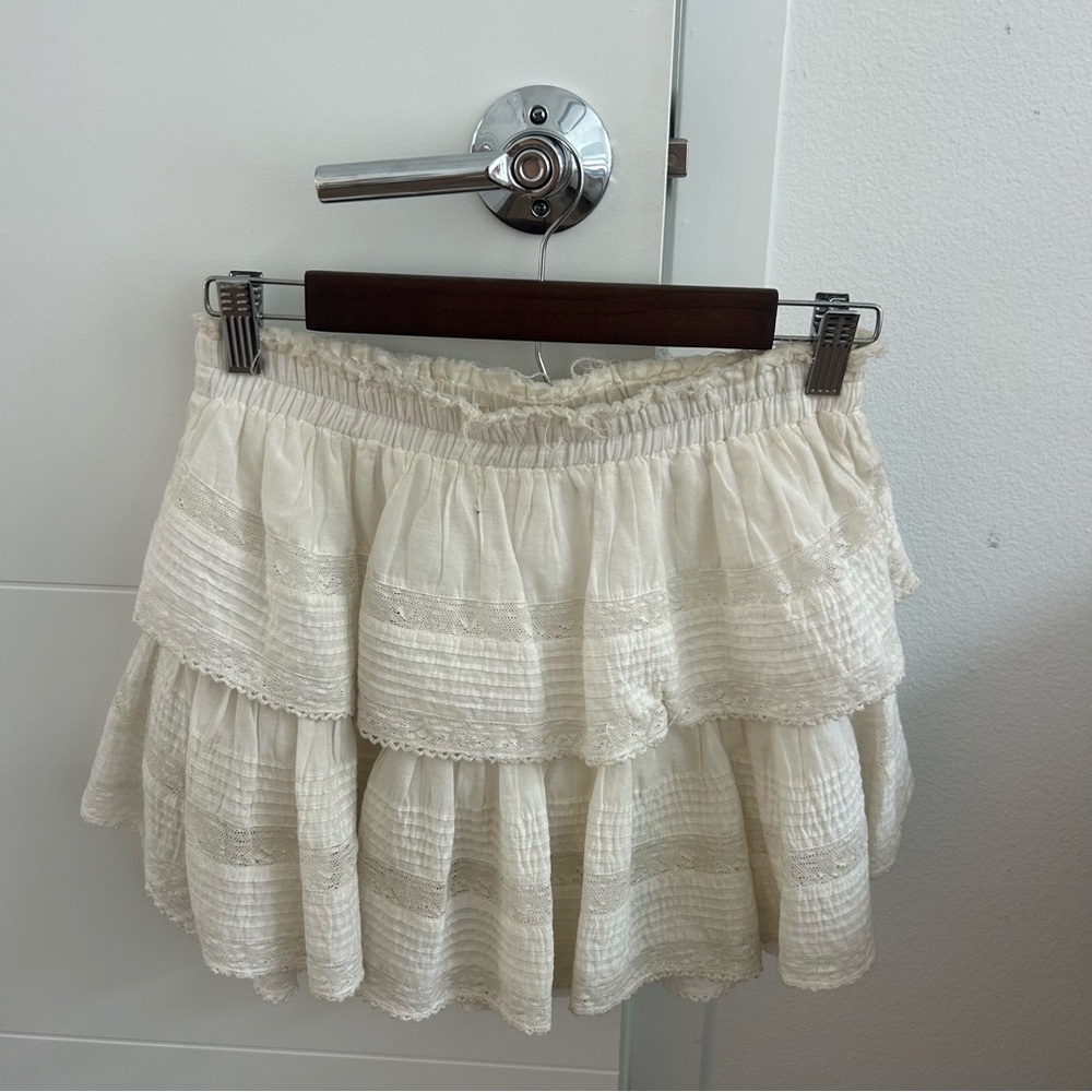 LoveShackFancy white ruffle mini skirt